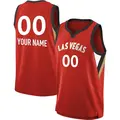 Men's Custom ＃00 Explorer Edition Victory Red Las Vegas Aces 2021 Jersey