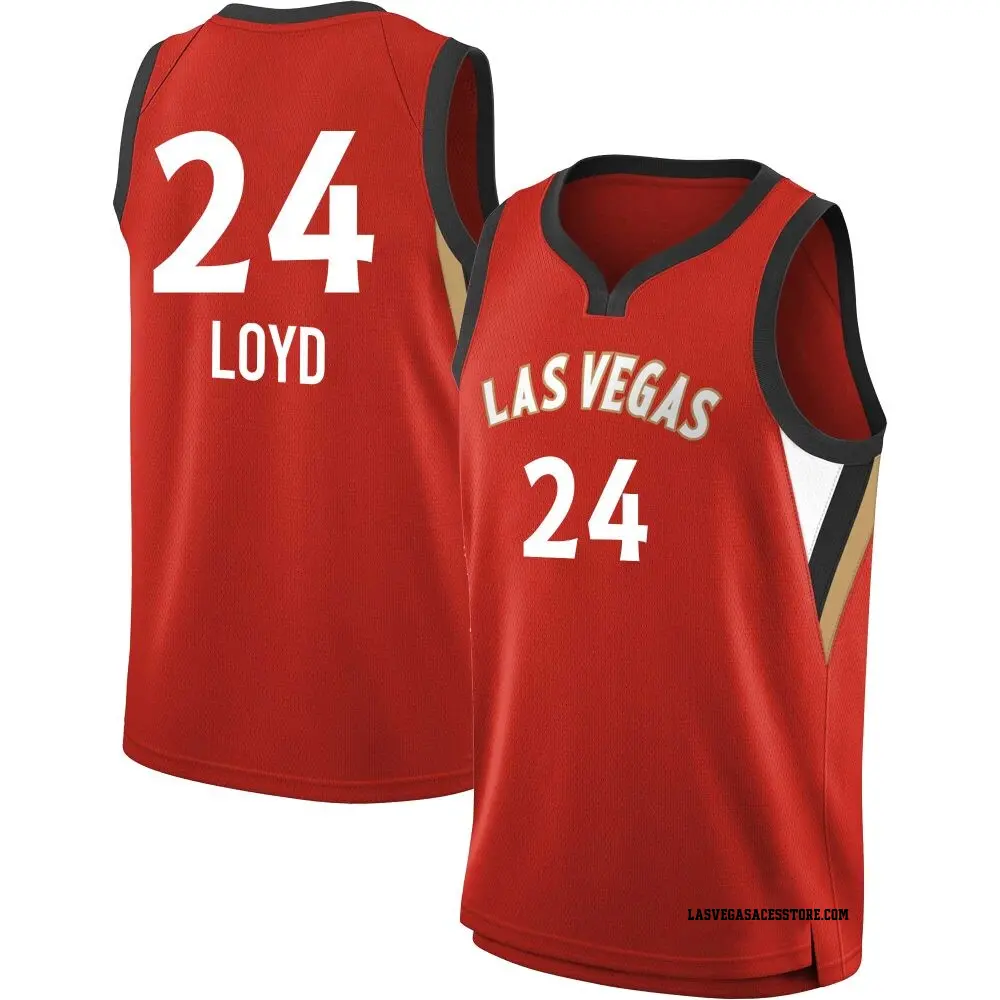 Men's Jewell Loyd ＃24 Explorer Edition Victory Red Las Vegas Aces 2021 Jersey