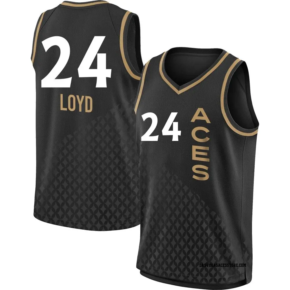 Men's Jewell Loyd ＃24 Rebel Edition Victory Black Las Vegas Aces 2021 Jersey