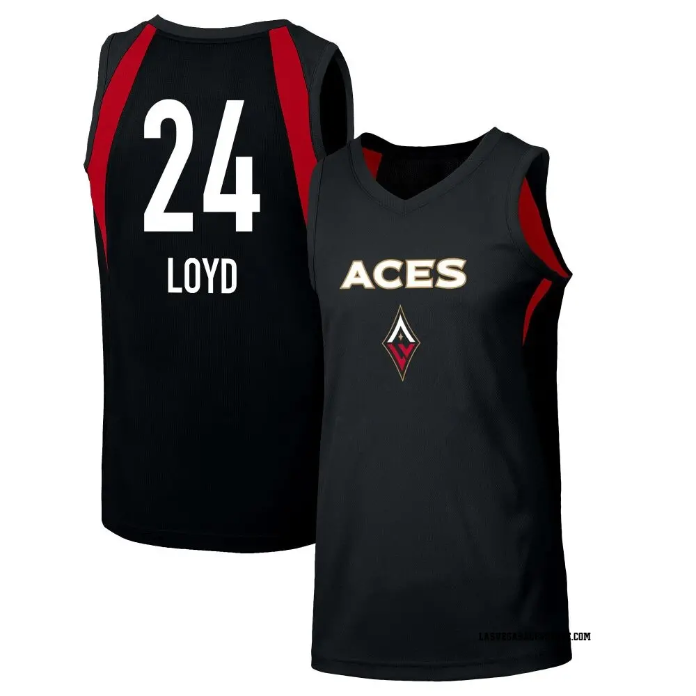 Men's Jewell Loyd ＃24 Swingman Black Las Vegas Aces 2019 Jersey
