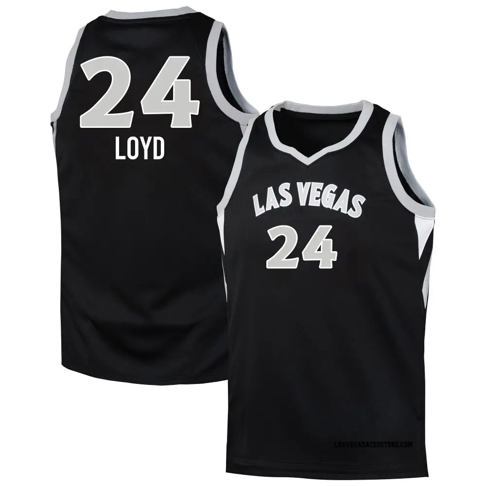 Men's Jewell Loyd ＃24 Swingman Black Las Vegas Aces 2024 Explorer Edition Jersey