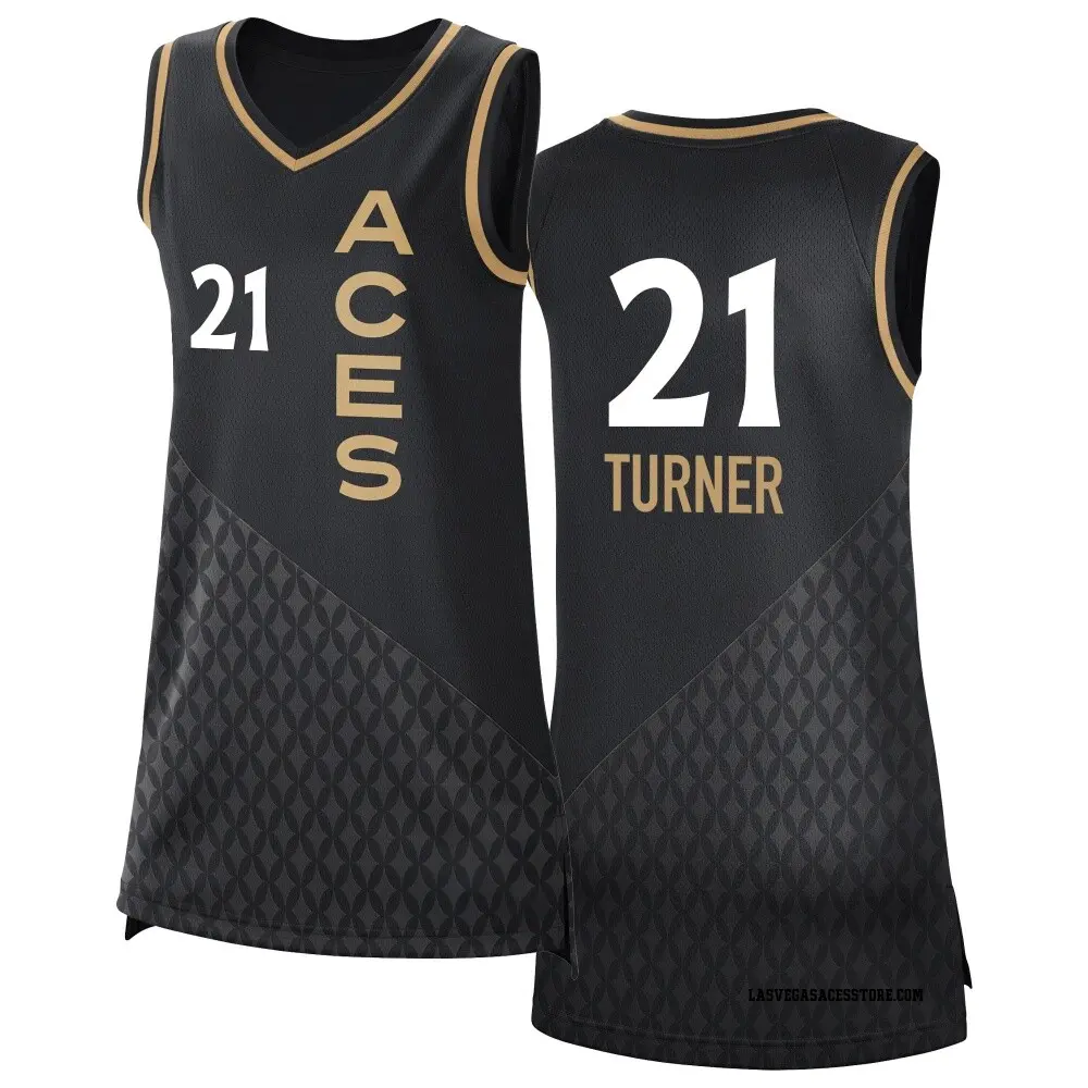 Women's Brianna Turner ＃21 Rebel Edition Victory Black Las Vegas Aces 2021 Jersey