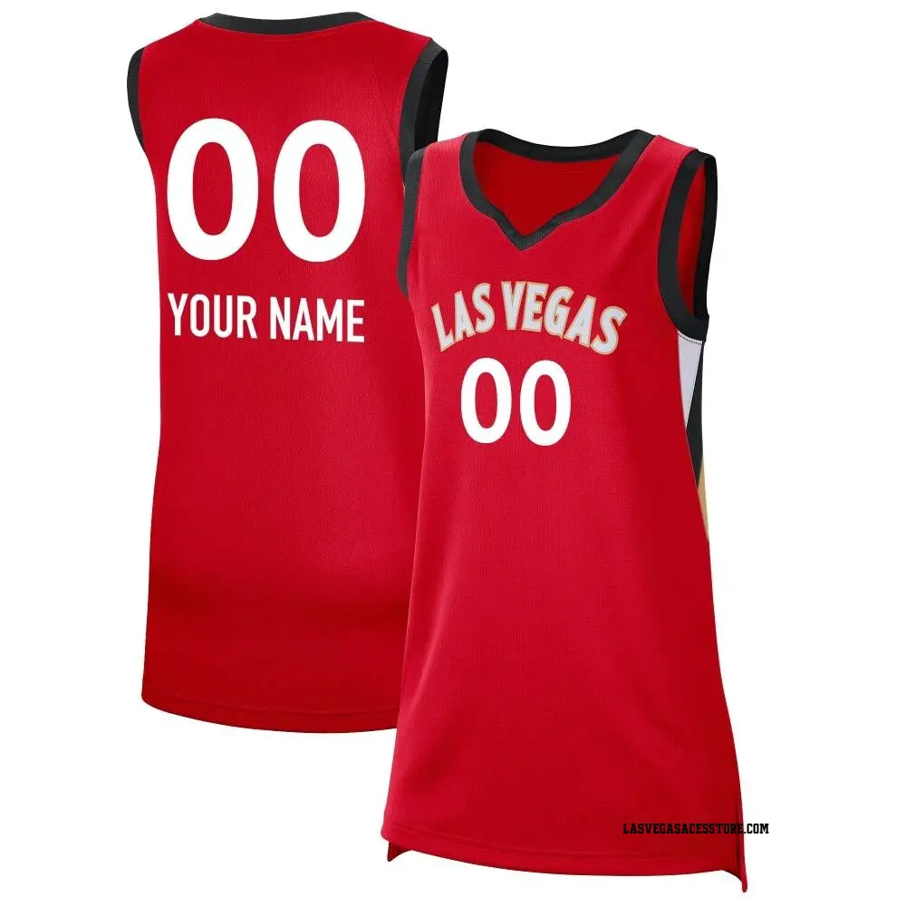 Women's Custom ＃00 Explorer Edition Victory Red Las Vegas Aces 2021 Jersey