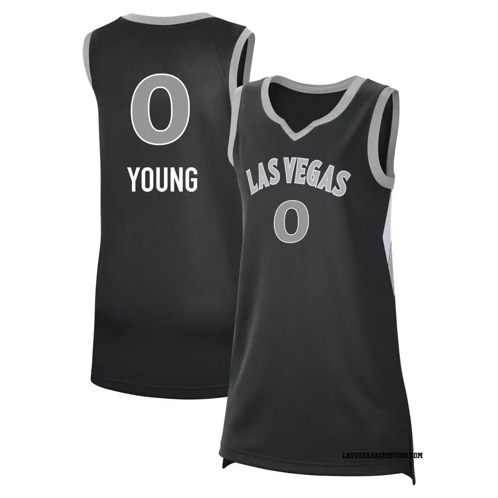 Women's Jackie Young ＃0 Swingman Black Las Vegas Aces 2024 Explorer Edition Jersey