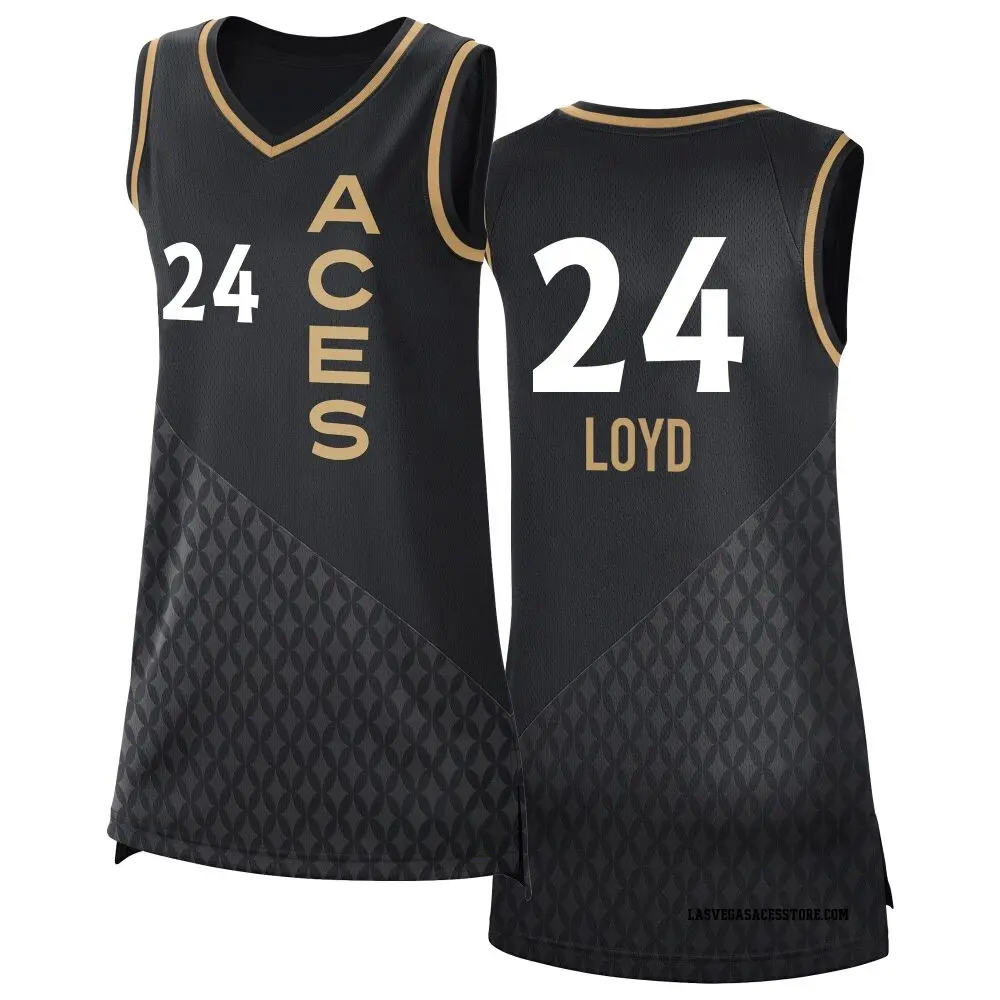 Women's Jewell Loyd ＃24 Rebel Edition Victory Black Las Vegas Aces 2021 Jersey