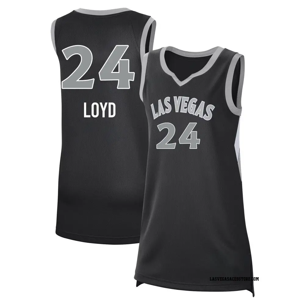 Women's Jewell Loyd ＃24 Swingman Black Las Vegas Aces 2024 Explorer Edition Jersey