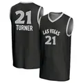 Youth Brianna Turner ＃21 Replica Black Las Vegas Aces Lightweight Jersey