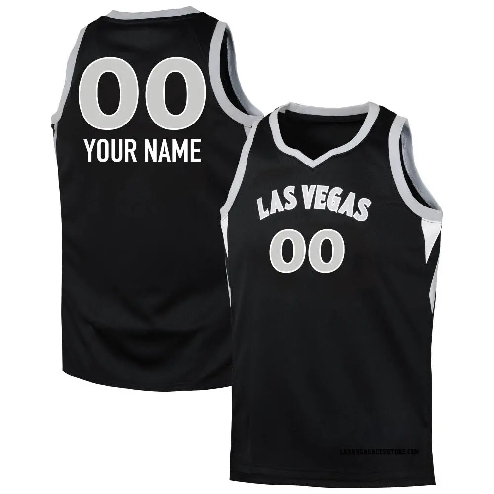 Youth Custom ＃00 Swingman Black Las Vegas Aces 2024 Explorer Edition Jersey
