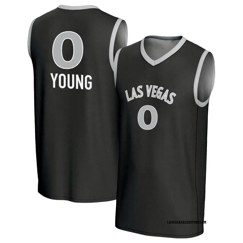Youth Jackie Young ＃0 Replica Black Las Vegas Aces Lightweight Jersey