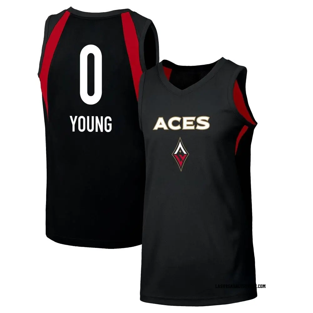 Youth Jackie Young ＃0 Swingman Black Las Vegas Aces 2019 Jersey